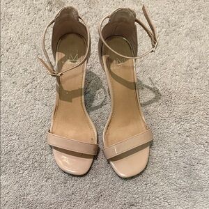 Material Girl Nude Ankle Strap Heels